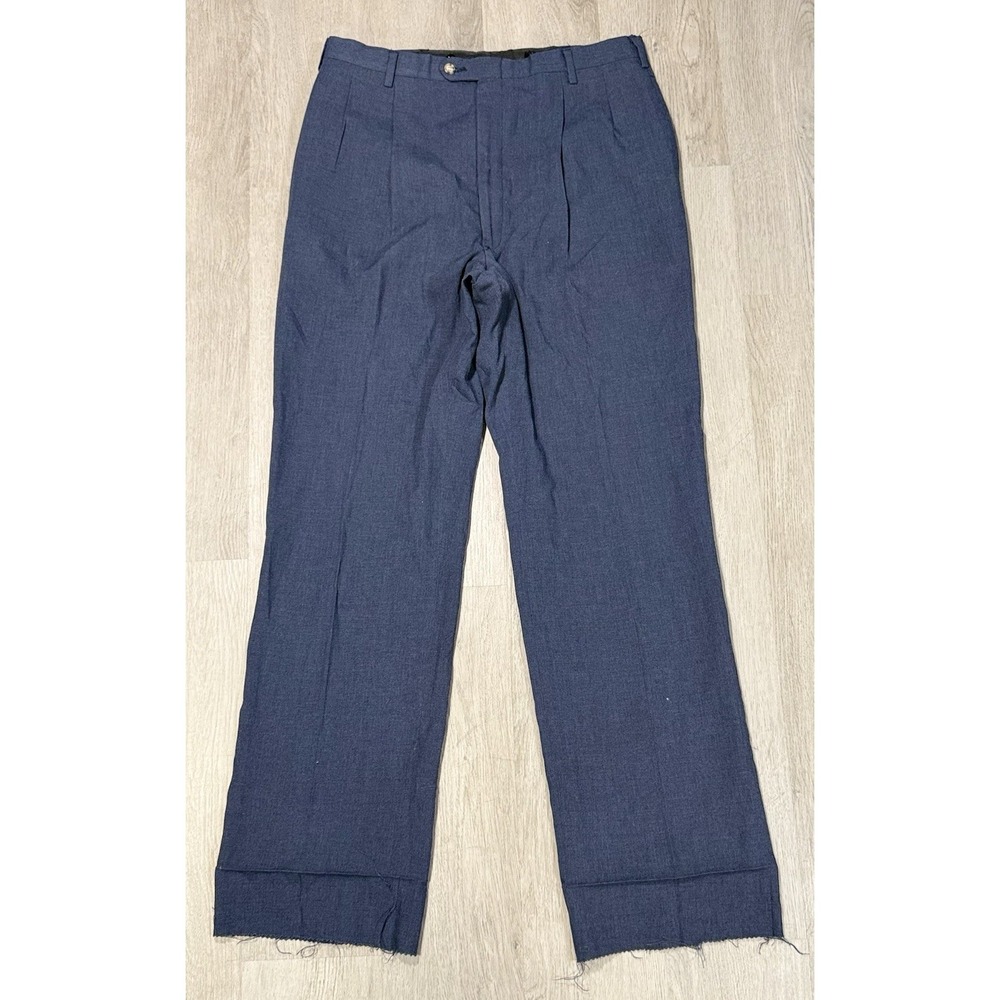 Vintage Higgins Slacks Pants Men's Size 35x29 Navy Blue Boho Straight Classic